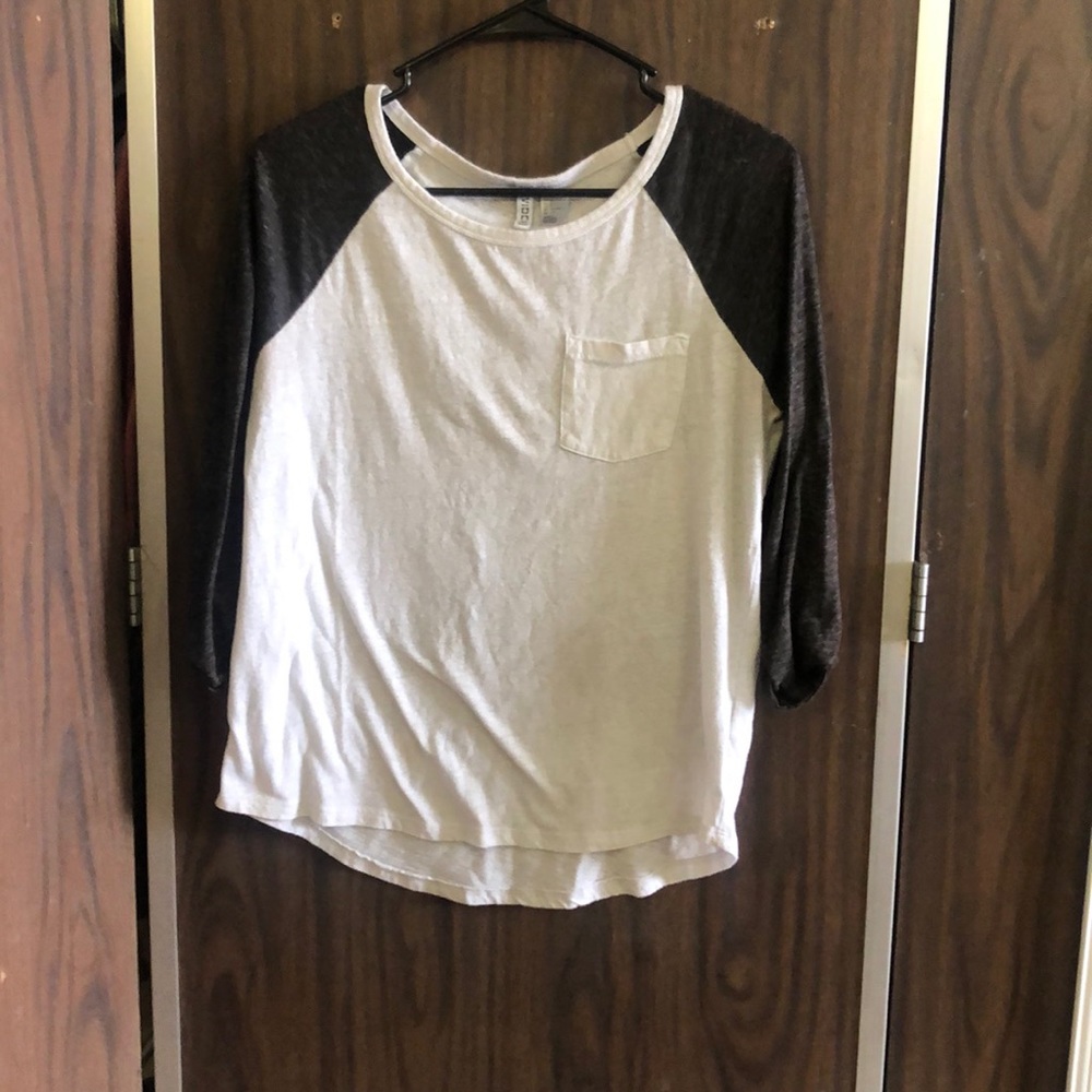 white and grey divided long sleeve from H&M